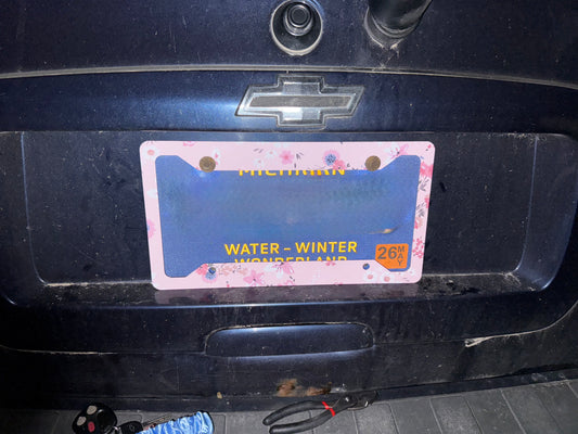 Custom license plate frame