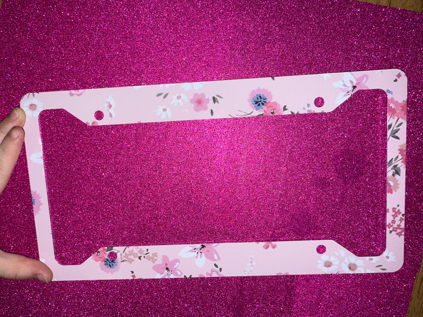 Custom license plate frame